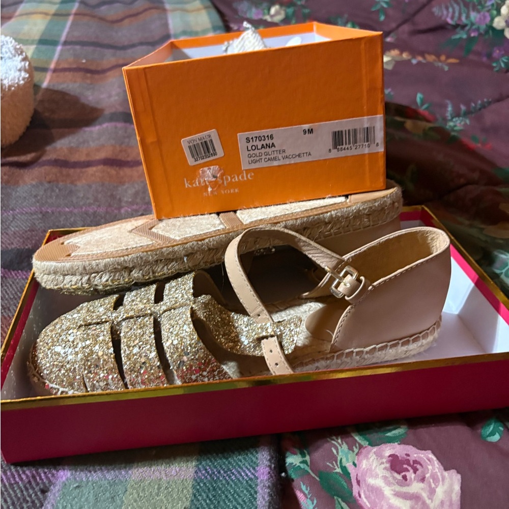 Kate Spade Gold Glitter  Sandals
